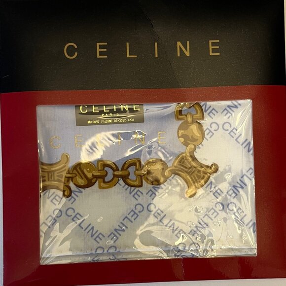 Celine Cotton Scarf / Handkerchief, New in Package - Picture 2 of 3